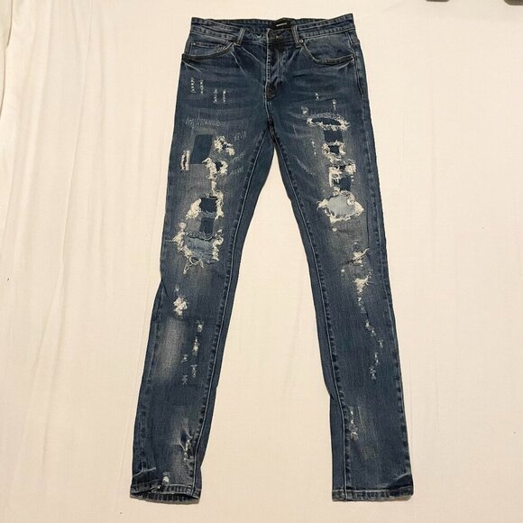 Bluecarats Mens Distressed Jeans Size 32 - Picture 1 of 16